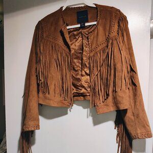 Faux Suede fringe jacket